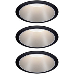 Paulmann 93408 Cole Coin Flush Mount Light Set 18W Black/Silver Dimmable.