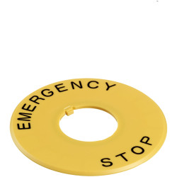 IDEC HWAV-27-Y XW-22mm Nameplate for 38-40mm Operator Emergency Stop