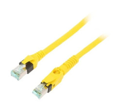 Patch cord S/FTP 6a linka Cu PUR żółty 3m 27AWG Żyły: 8 09488447745030