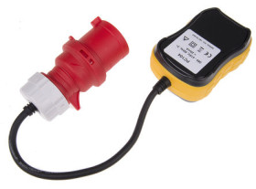 Tester gniazd zasilania, PC104/63, 63A, test pętli: Tak, test przewodów: Tak, Panel przedni, CAT III 300 V, Zasilanie