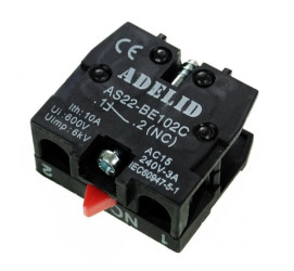 Styk pomocniczy do kaset 1xNC czerwony AS22-BBE102