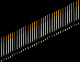 SL 11/265/36/S Male connectors 2.54 mm, 1x36, straight, selective gold plated