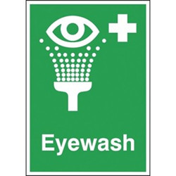 Znak, Polipropylenowe, Green, White, Eye Wash-Tekst Angielski, Tak Znak