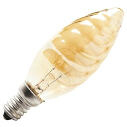 B35t gold 40W twist E14 240V /szyszka złota/ 6889 E14 C35 240V 40W Twisted Gold