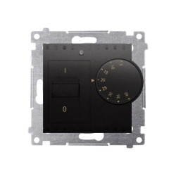 Simon 54 Regulator temperatury z czujnikiem wewnętrznym (moduł) 16(2) A 230V montaż na wkręty czarny mat DRT10W.02/49