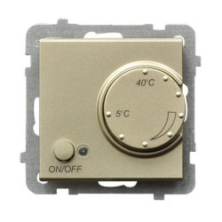 SONATA Regulator temperatury /czujnik podłogowy/ szampański złoty RTP-1R/m/39