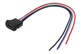 Gniazdo; USB C; 012603; czarny; zatrzaskowe; poziome