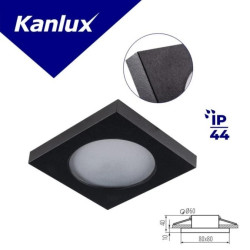 Oprawa punktowa wodoszczelna FLINI IP44 DSL-B czarna kwadratowa bez oprawki 33120