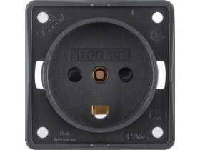 Integro Flow Gniazdo z uziemieniem "Dania" z podwyższona ochroną styków czarny 9627205 HAGER