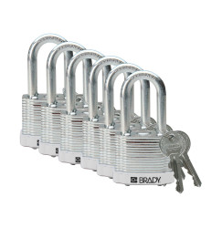 Kłódka LOTO stalowa, laminowana, szekla 38 mm, biała (6 szt.), 814103