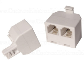 Rozgałęźnik telefoniczny wtyk - 2 gniazda 4 pin