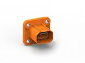 Plug, 2 pole, straight, 1 row, orange, 2103124-1
