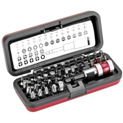 Cimco 113158 Bit Set 37-Piece Quick-Release Chrome-Vanadium Aluminium Box