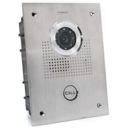 Stacja bramowa podtynkowa, jednolokatorska, stal szlachetna frezowana. Kamera 940TVL, kąt widzenia ok. 87