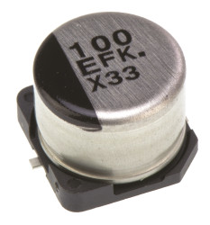 Aluminiowy kondensator elektrolityczny 100μF 25V dc SMD Panasonic roztaw: 2.2mm 8 (Dia.) x 6.2mm