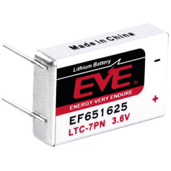 EVE EF651625 LTC-7PN Size 750mAh Lithium Battery Cell 3.6V PCB Pin 232542