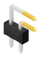 Pin header, 2 pole, pitch 2.54 mm, angled, black, 10058004