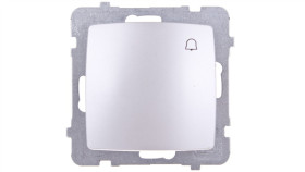 Karo Przycisk /Dzwonek/ Srebrny Perłowy Łp-6S/M/43