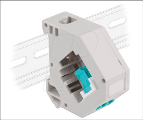 87194 Keystone LC Duplex female > female aqua, with DIN rail adapter