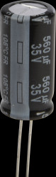 EEUFR1V561 Electrolytic capacitor, radial, 560 µF, 35 V, 105°C, low ESR