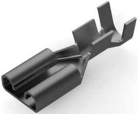 Uninsulated flat plug sleeve, 6.35 x 0.81 mm, 1.03 to 2.62 mm², AWG 17 to 13, phosphor bronze, tin-plated, 5-160447-2