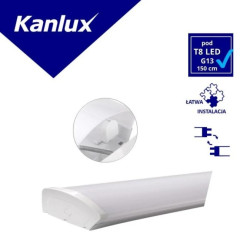 Oprawa nasufitowa kloszowa MEBA 4LED 2x150 klosz opalizowany PS IP20 pod 2 świetlówki LED G13 T8 1500mm 26965