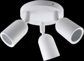 2025 Ceiling light, GU10, round, swivel, white, 3 spots