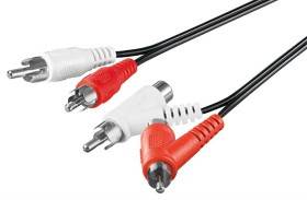 Kabel łączący stereo, cinch z przejściówką - Długość kabla 1.5 m