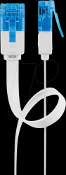 96314 Cat.6a Flat 0100 Patch white  1m