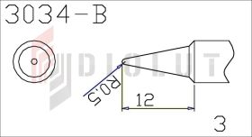 Grot Q305-B stożkowy 0,5mm z czujnikiem temperatury do QUICK303D