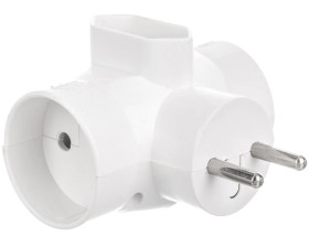 Rozgałeźnik wtyczkowy 2x2P +1xEuro biały R-20