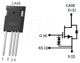 UF3C120150K4S SiC cascode FET, 1200V 18.4A Rdson 0.15R TO-247-4L
