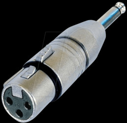 NA2FP Neutrik XLR socket adapter, 6.35 mm jack plug mono