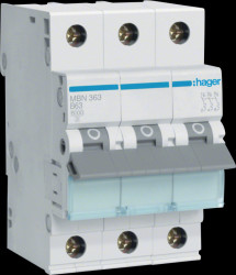 MBN363 Circuit breaker, 3 pole, 6 kA, B characteristic, 63 A, 3TE