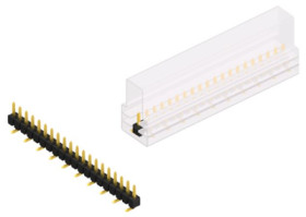 Pin header, 20 pole, pitch 2.54 mm, angled, black, SL10SMD04020GSM