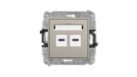 Mini Mechanizm Gniazda Podwójnego 2Xusb C-C Taupe 60Mgusb-8