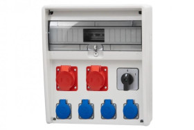 Rozdzielnica ULISSE 17M - gniazda 16A 5p, 32A 5p, 4x230V, 0/1(32A) /17 modułów/