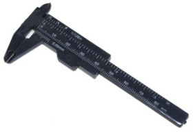 Suwmiarka plastikowa MINI 0-80mm czarna narzędzie do pomiaru