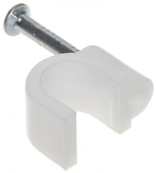 Uchwyt kablowy okrągły fi6mm biały TRZ-6*P100