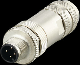 Plug, M12, 4 pole, screw connection, straight, E12261