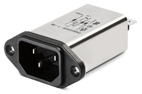 Gniazdo zasilające IEC z filtrem przeciwzakłóceniowymNone 1A IEC/EN 60939 Schaffner Montaż na panelu