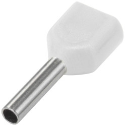 TRU COMPONENTS 1091323 Podwójna końcówka TE050-08WT, z częściową izolacją , 0.5 mm² x 8 mm, 100 szt.