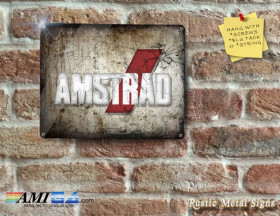 AMSTRAD LOGO - Rustic - Eyecatching Finish - Metal Sign