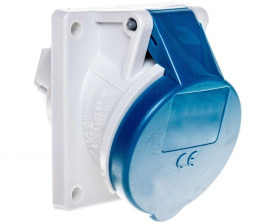 Gniazdo tablicowe skośne 3P 16A 230V niebieskie IP44 1463 MEN1463