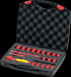43025 Ratchet wrench set, insulated 1/4", 21-piece