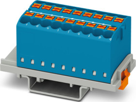 Distribution block, push-in connection, 0.14-2.5 mm², 22.5 A, 8 kV, blue, 1221477