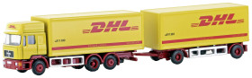 Minis by Lemke LC4607 N Model ciężarówki MAN F90 3-osiowa przyczepa skrzyniowa DHL