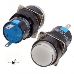 Kontrolka AD16-16A, biała LED, 12V obud. PCV