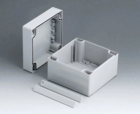 PC enclosure, (L x W x H) 80 x 105 x 90 mm, light gray (RAL 7035), IP66, C2112122