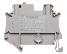 Złączka szynowa z odłącznikiem nożowym 2-przewodowa 0,14-6mm2 szara UT 4-MT UT 3046139 /50szt./